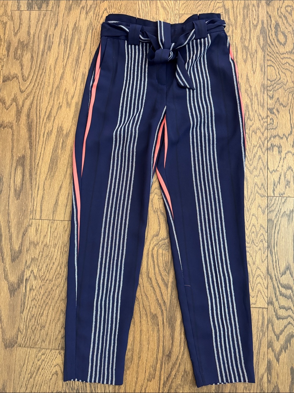 Express Navy Pants with Subtle White Stripe